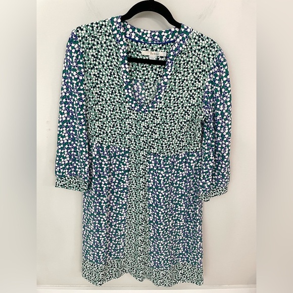 Boden Mollie Dress Dot Print Blue, Green, White 3/4 Sleeve Size 6 Spring. 17 - Picture 1 of 9